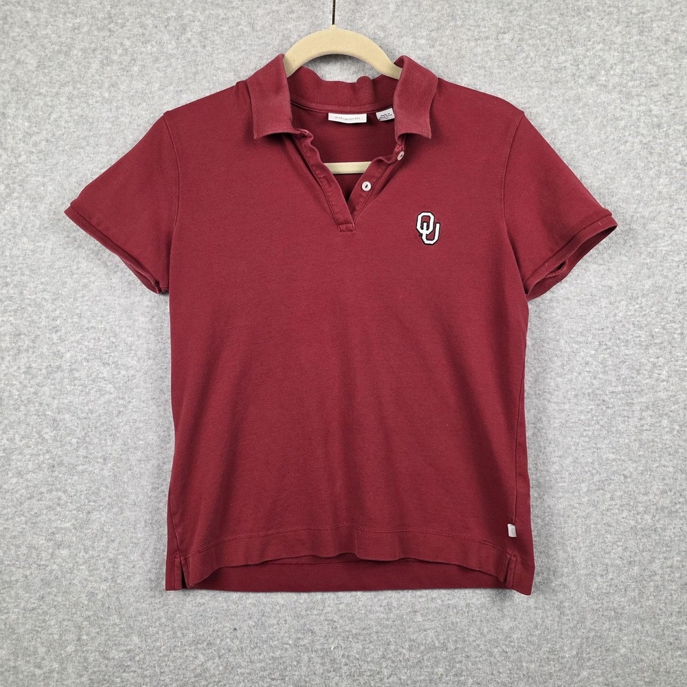 Oklahoma Sooners Polo Shirt Womens Medium Red NCAA Golf Ashworth OU Logo